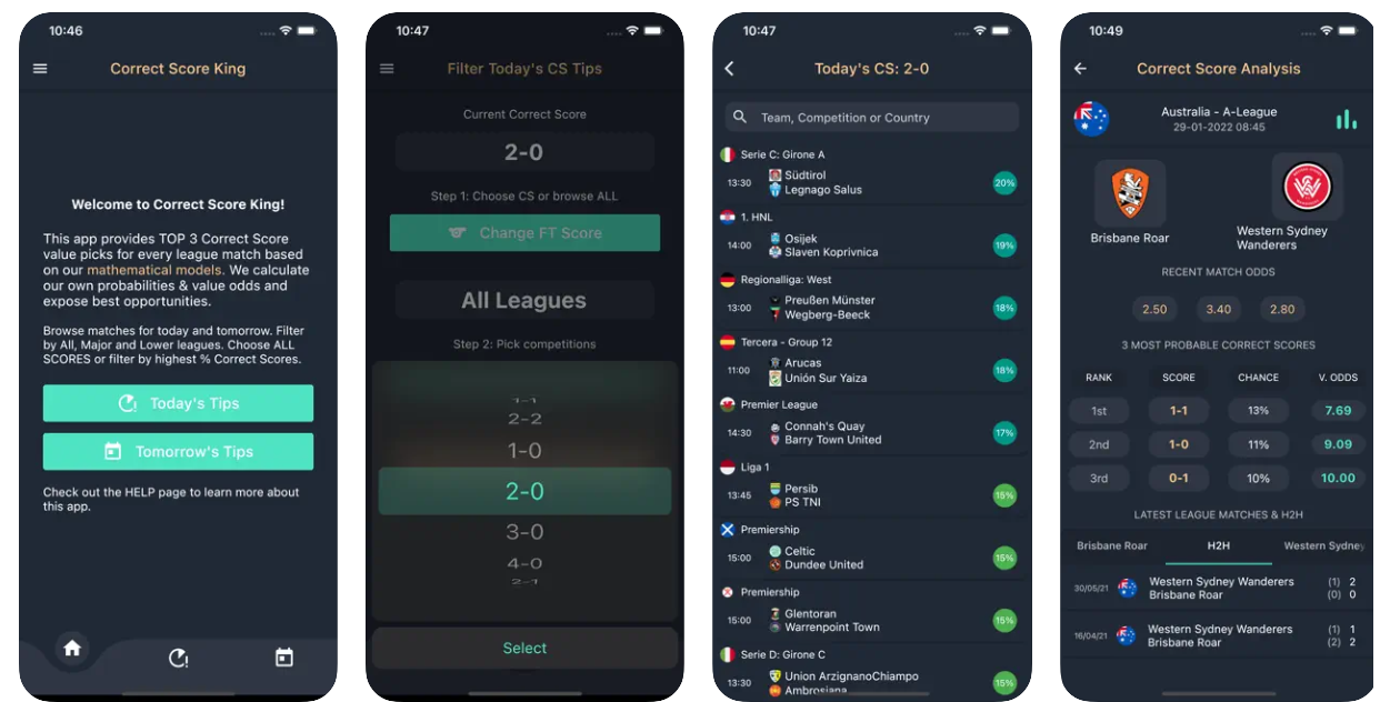 individual correct score prediction